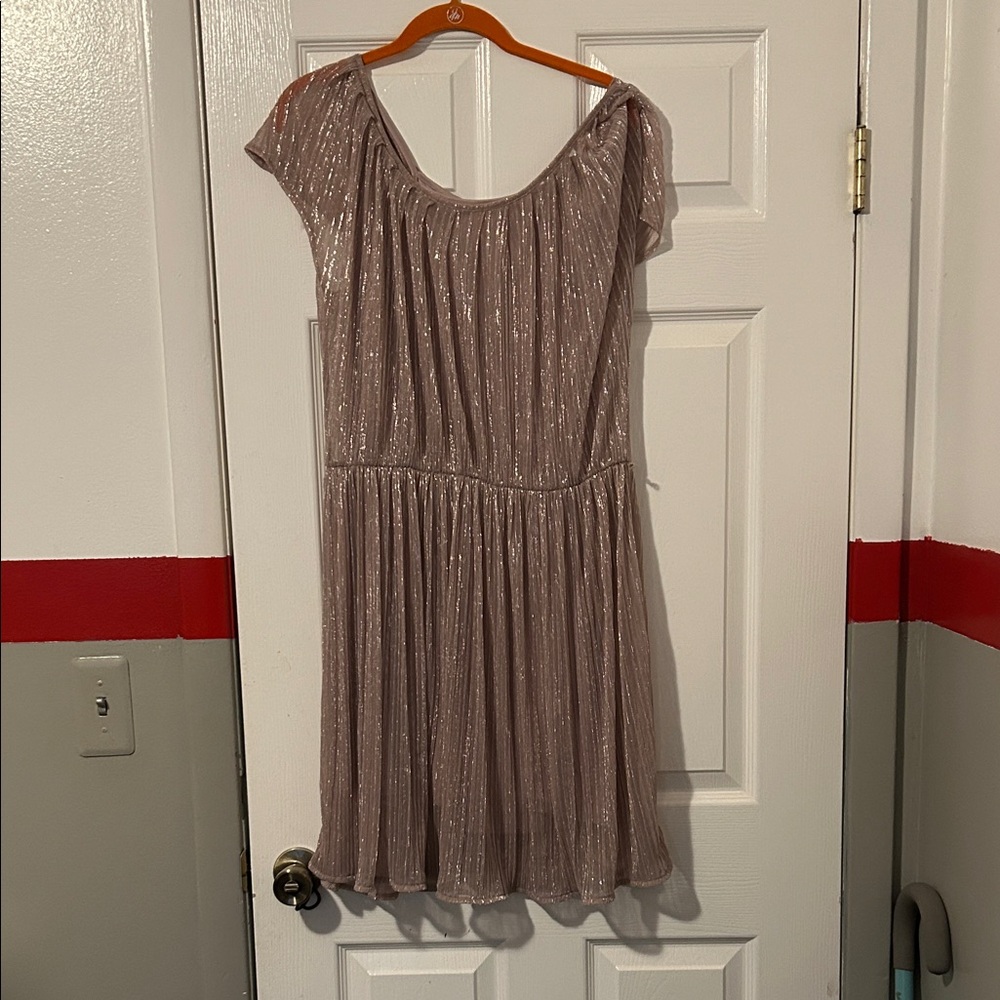 LC Lauren Conrad Sparkling Beige Maxi Dress